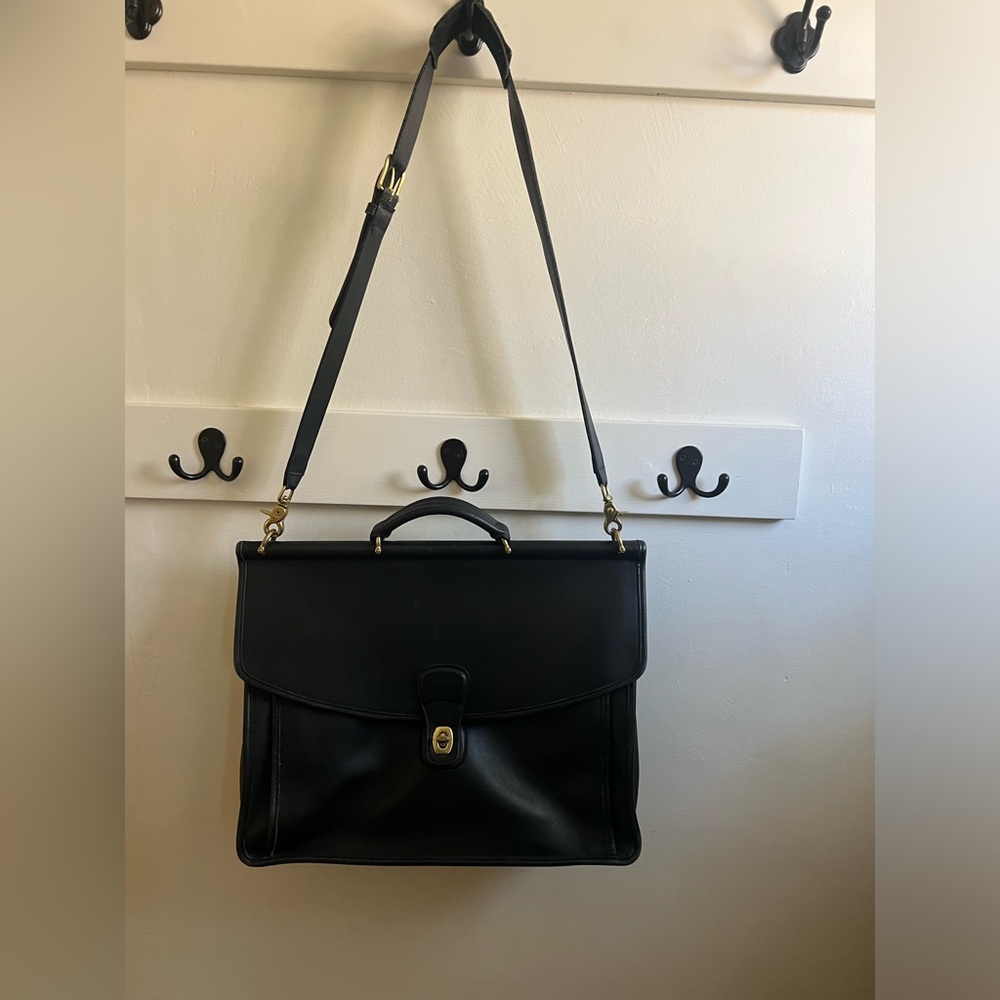 Coach black briefcase - vintage